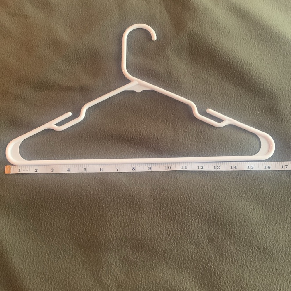 EUC white plastic tube hangers. Set of 15. Size approximately 16 1/2” x 9 3/4” - Picture 8 of 9